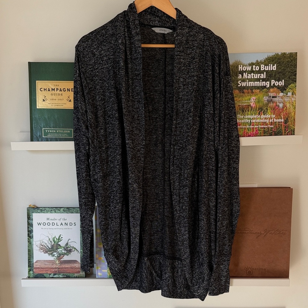Athleta Charcoal Open Front Cardigan